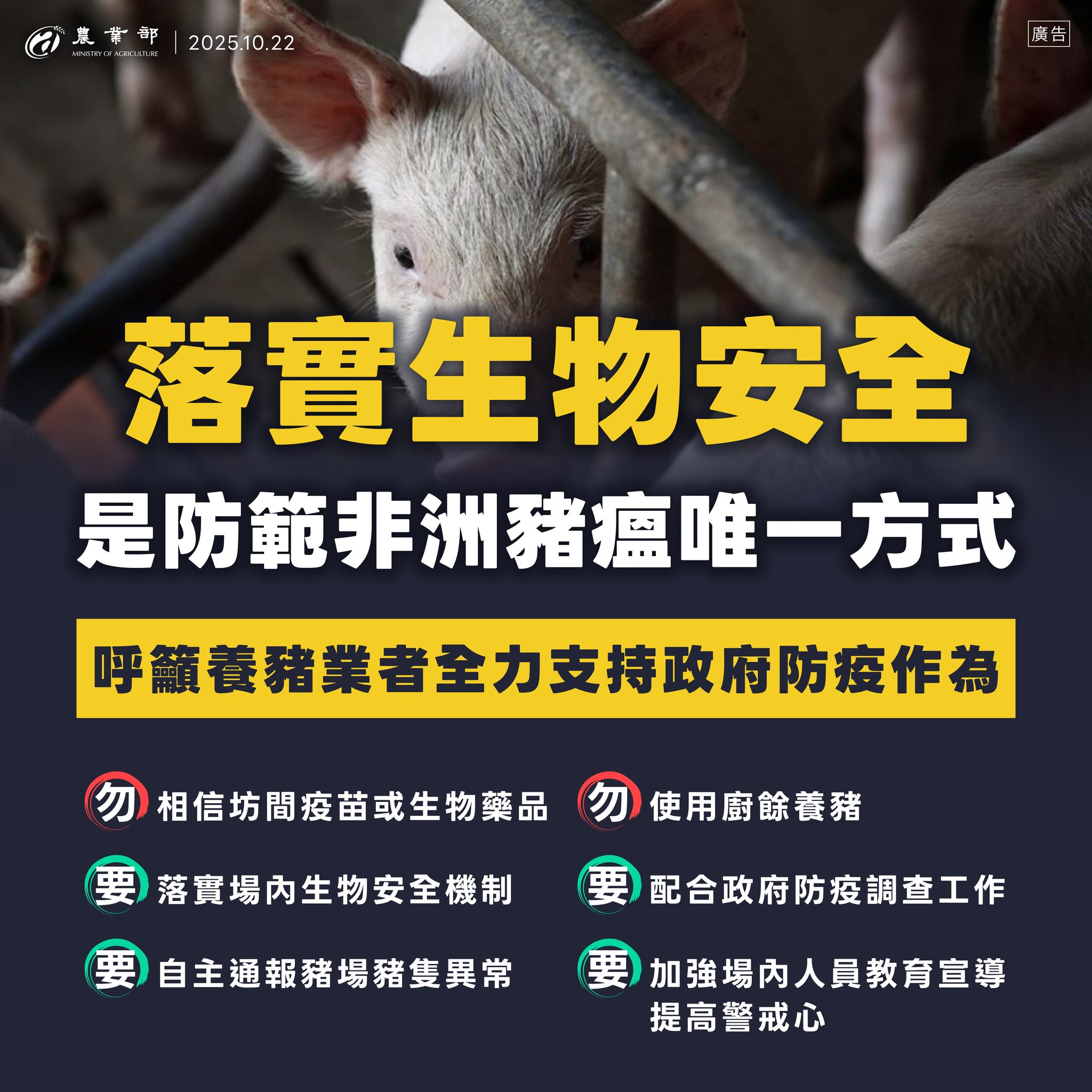 防範非洲豬瘟，請大家一起守護埔里的畜牧安全🐷