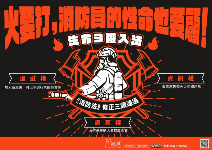 「《消防法》修正三讀通過」政策溝通電子單張文宣